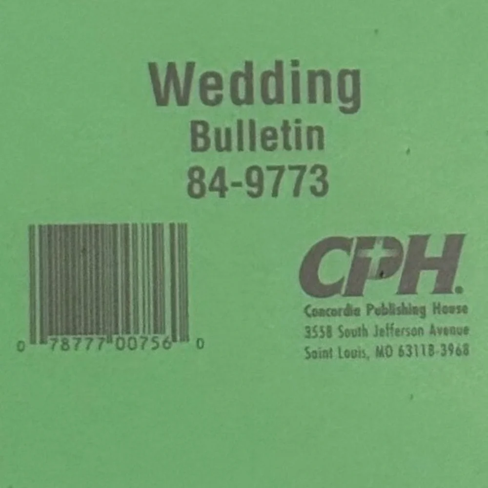 Vintage CPH Wedding Church Bulletins Corinthians 13:13 Printable 100 Sealed 90s